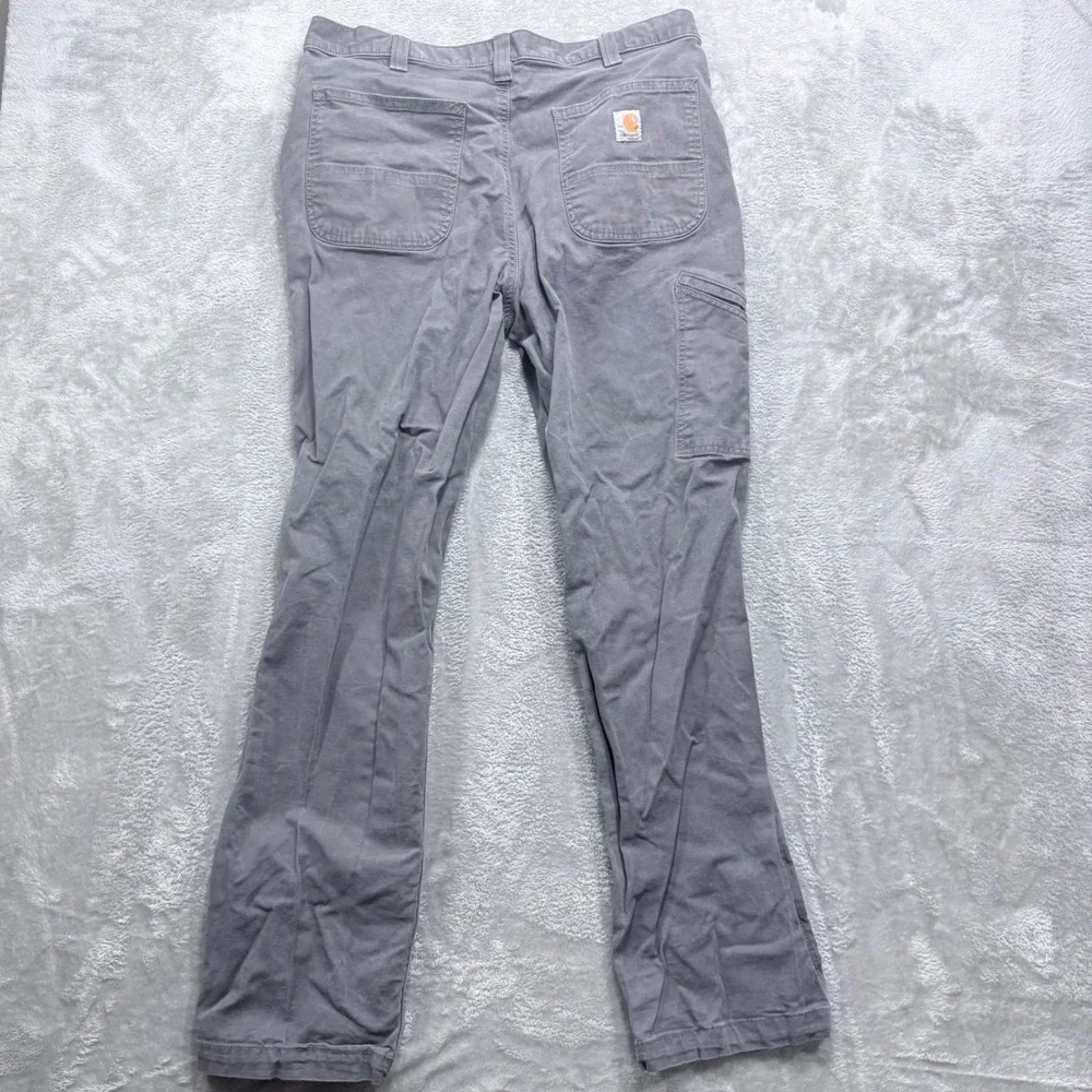 Carhartt Work Pants Mens 36x34 Grey Relaxed Fit Straight Leg Stretch 102291
